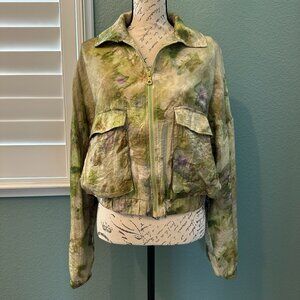 Desigual Women's Collina Strada Light Weight Shiny Finish Bomber Jacket Size S